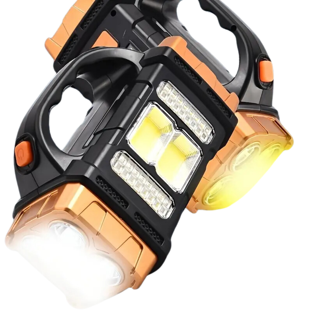 Emergency Flashlight | Solar Charging & Built-In Power Bank | IP44 Water-Resistant