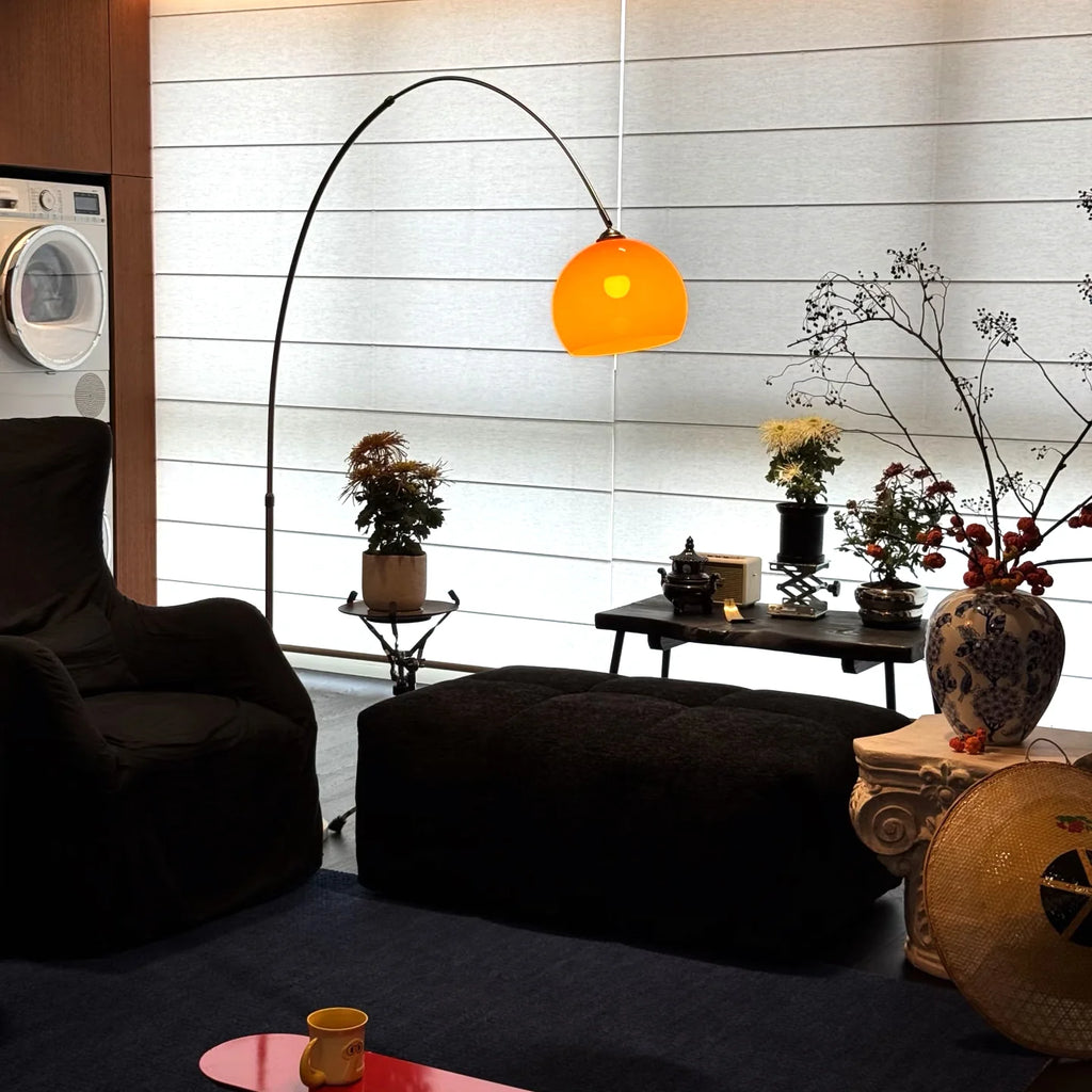 Floor Lamp | Curved Design & Adjustable Height | Warm Ambient Light