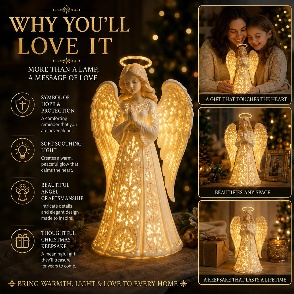 Angel Figurine | Battery-Powered Warm White LED | 30 cm