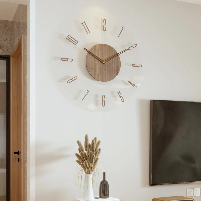 Wall Clock | Scandinavian Solid Wood & Silent Operation | 35.5 cm