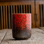 Ceramic Tea Cup | Japanese Handleless Crackle Glaze