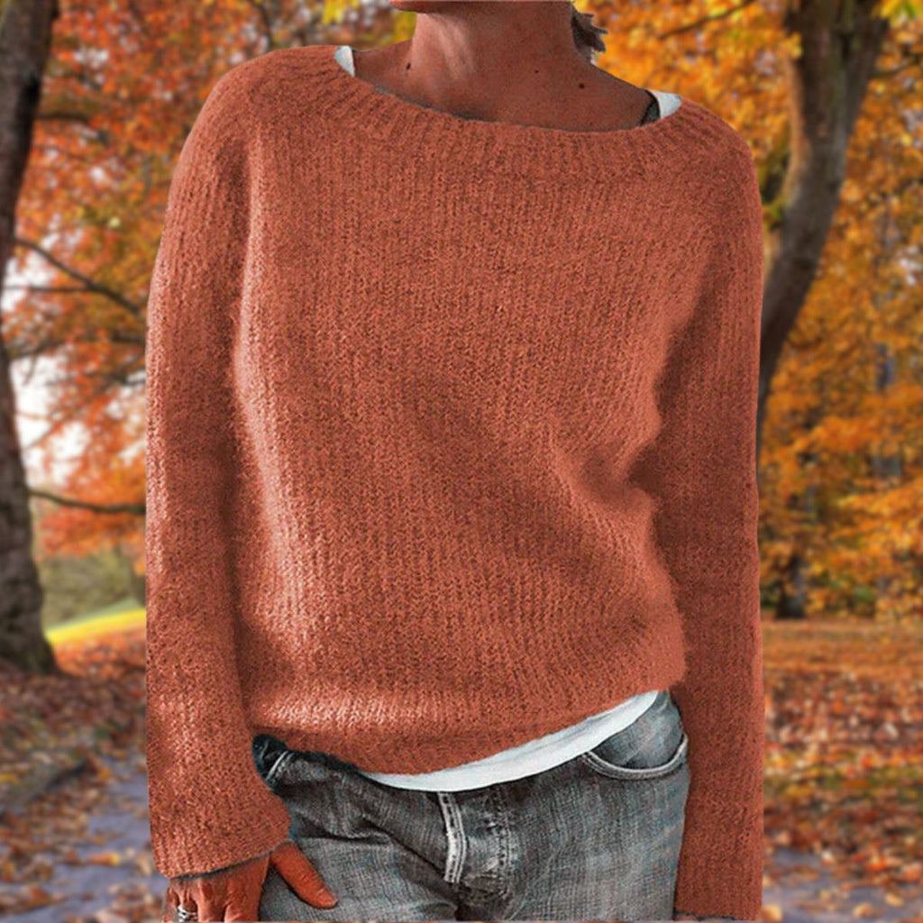 Sweater | Wool Knit Crew Neck | Loose Fit & Long Sleeves