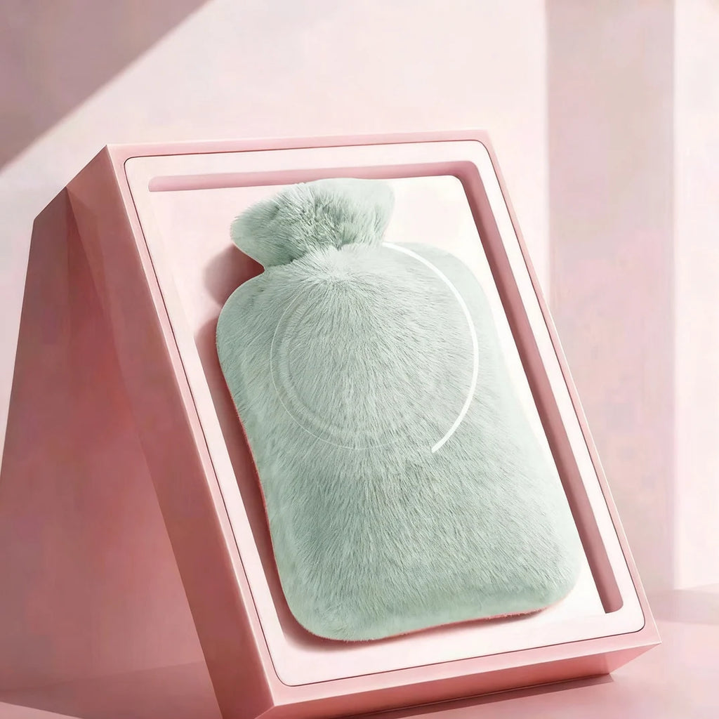 Hot Water Bottle | Soft Plush Cover | Removable & Washable Cover