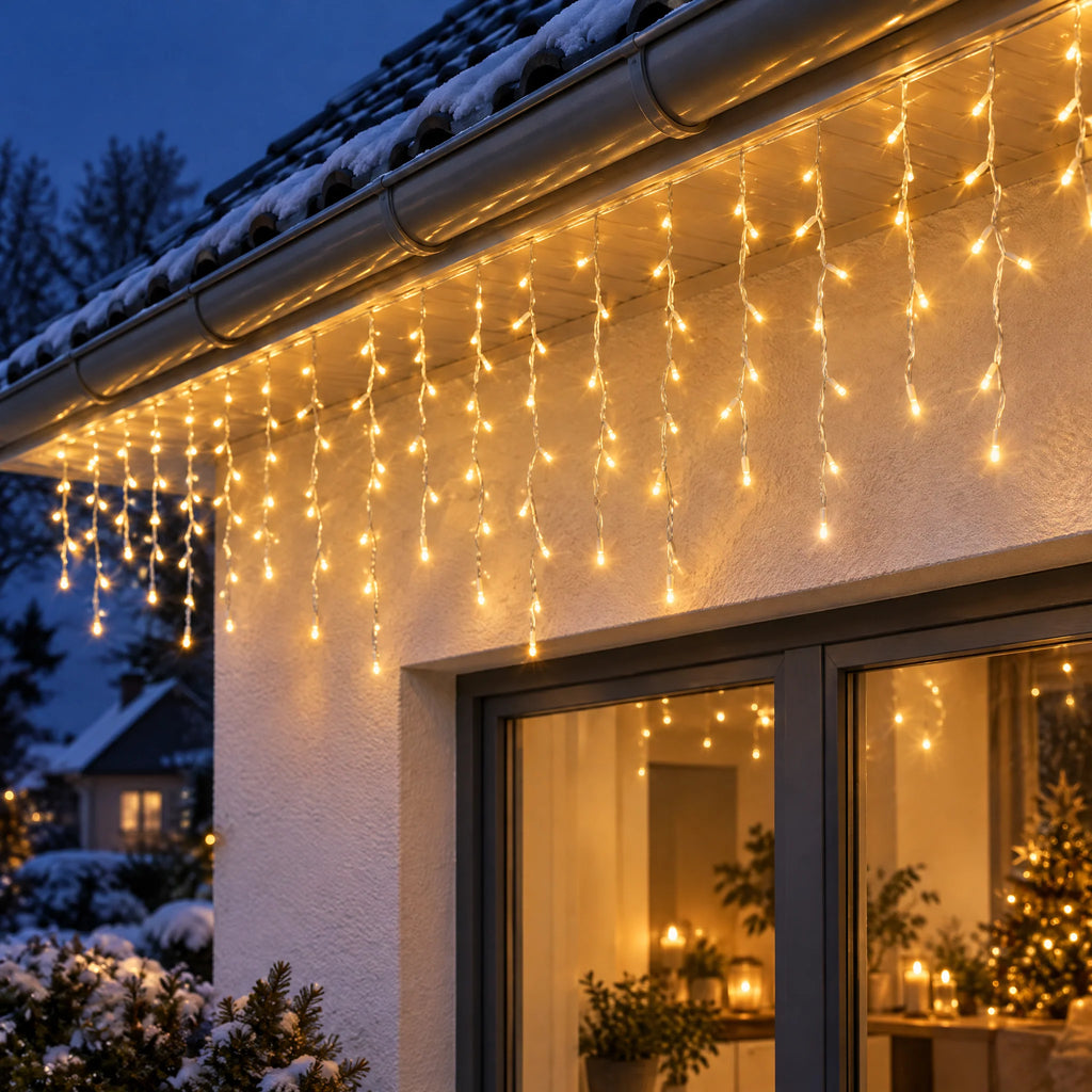 Icicle String Lights | LED Light Curtain & 5 Color Options | 5 m or 10 m
