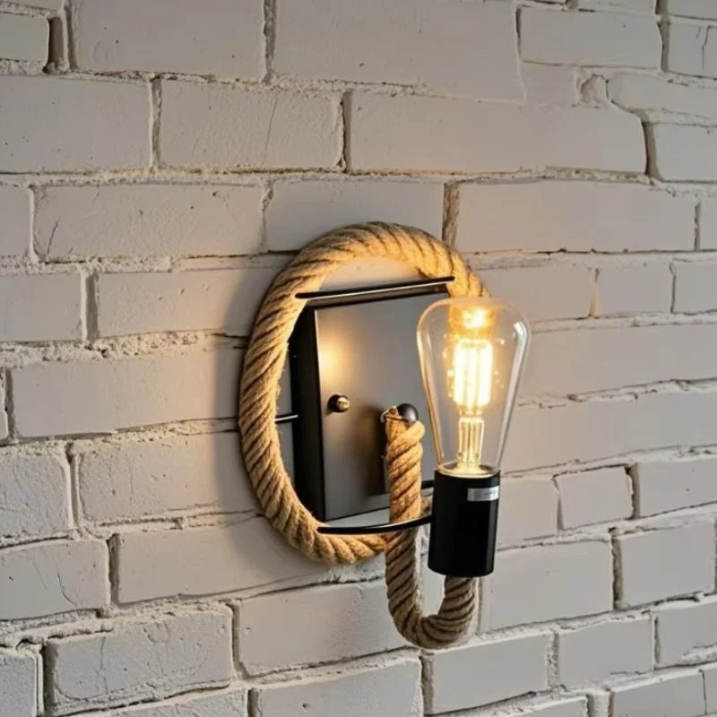 LED Wall Sconce | Coil-Inspired Black Metal