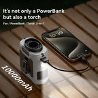 Waist Fan | Clip-On Hands-Free & 10000mAh Power Bank