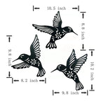 Wall Art | Black Metal Hummingbirds | 3-Piece Set