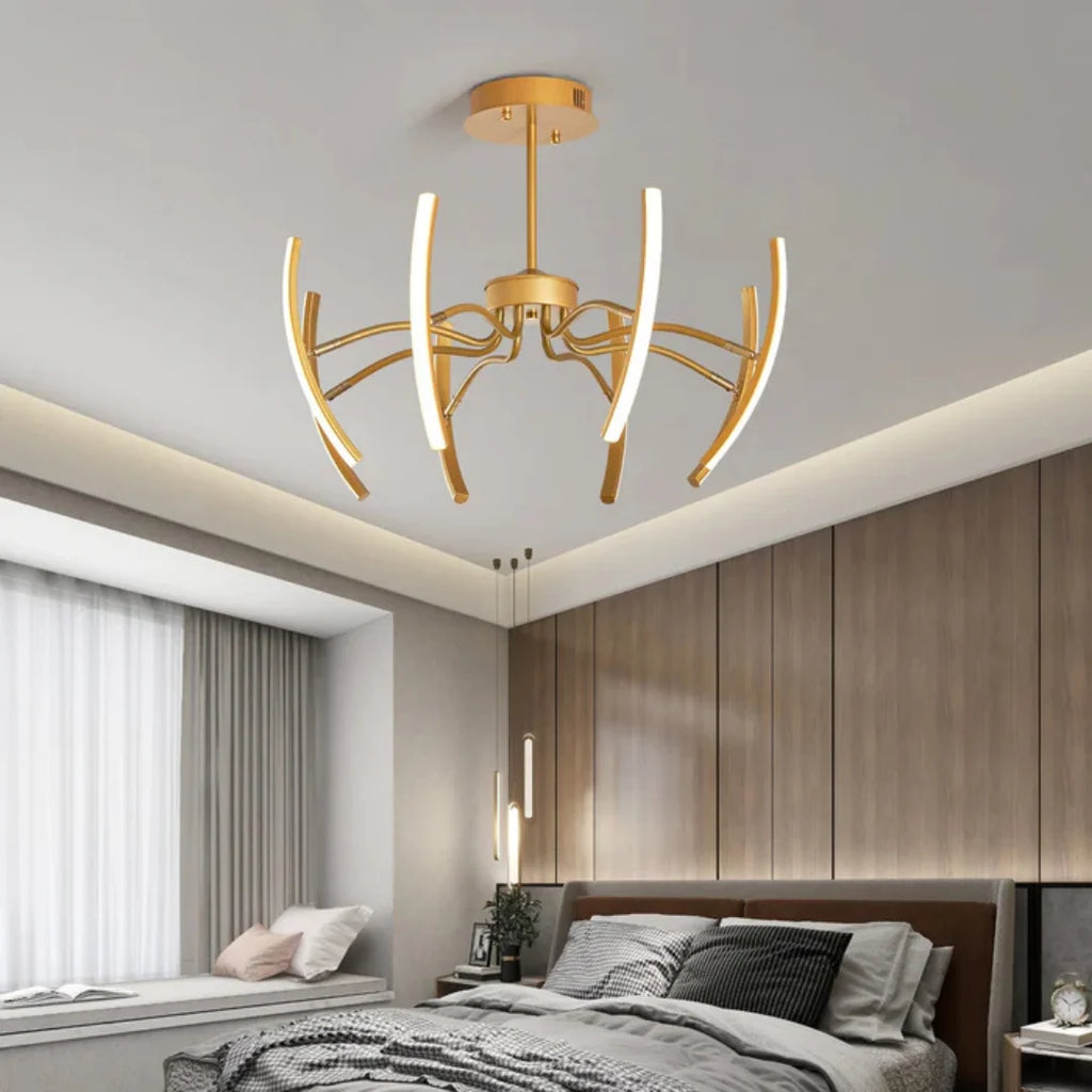 Ceiling Lamp | Branching Arms & Integrated LED | 8 Or 12 Arms