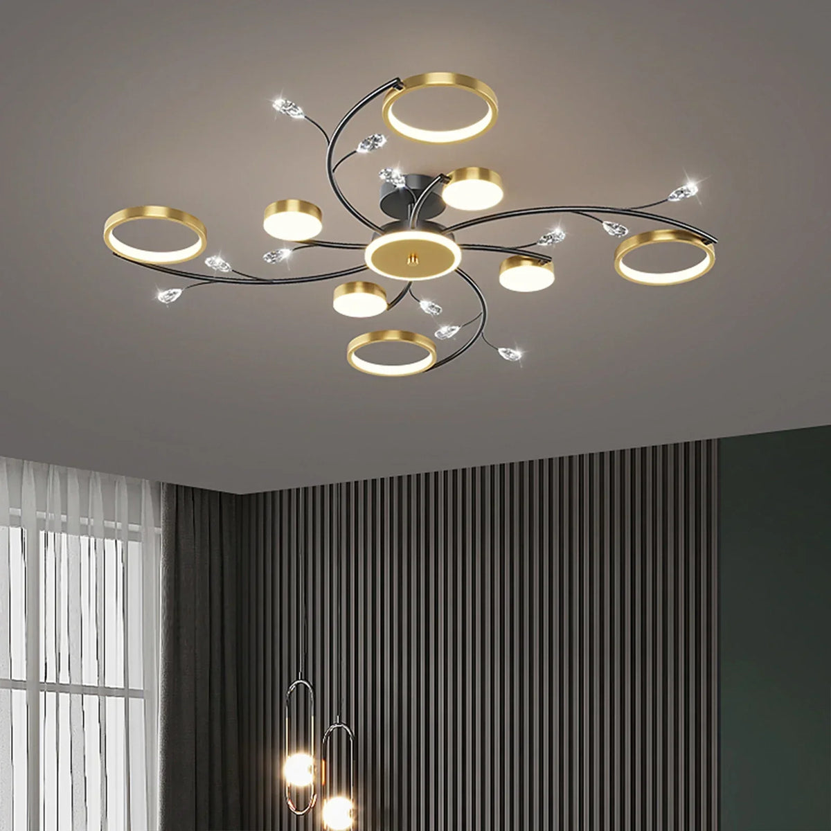 Pendant Light | Dimmable Metal & Acrylic | 8 Or 10 Bulbs