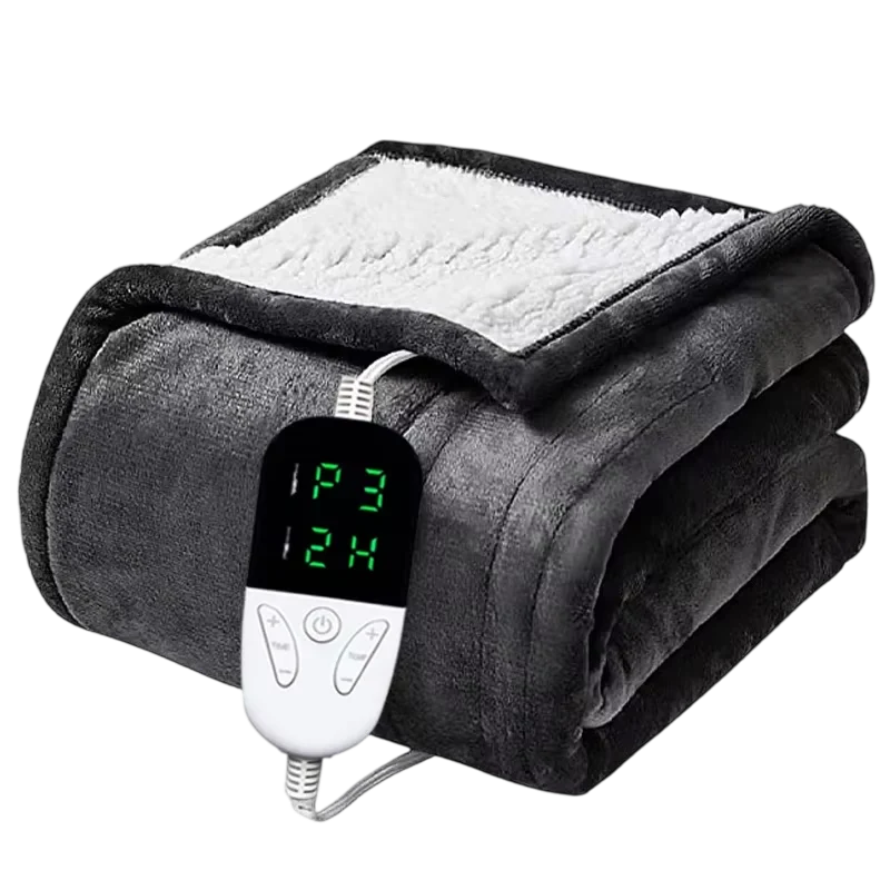 Heated Blanket | Flannel & Lambswool | 6 Heat Settings With LCD Display