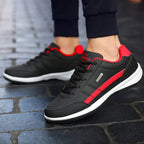 Men’s Sneakers | Textured Leather Lace-Up | Low-Top Contrast Panel
