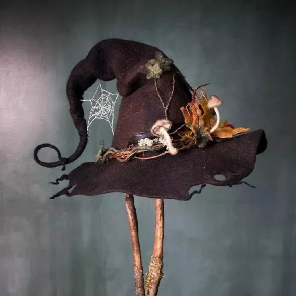 Witch Hat | Floral Design & Lightweight Adjustable Fit