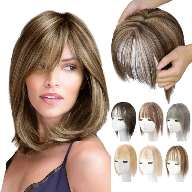 Hairpiece With Bangs | Natural-Looking Synthetic Hair & Added Volume