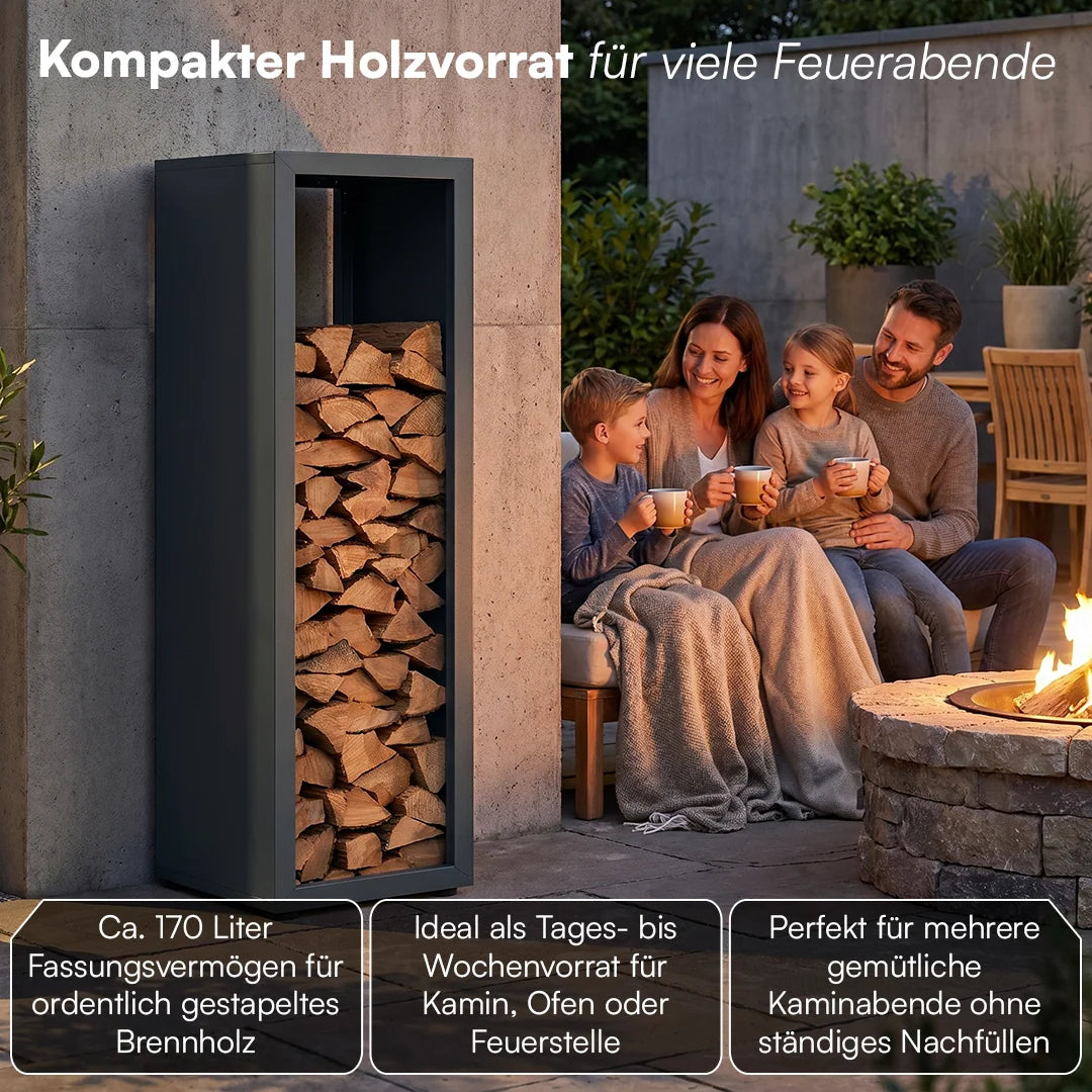 Firewood Rack | Weather-Resistant Galvanized Steel | Adjustable Feet