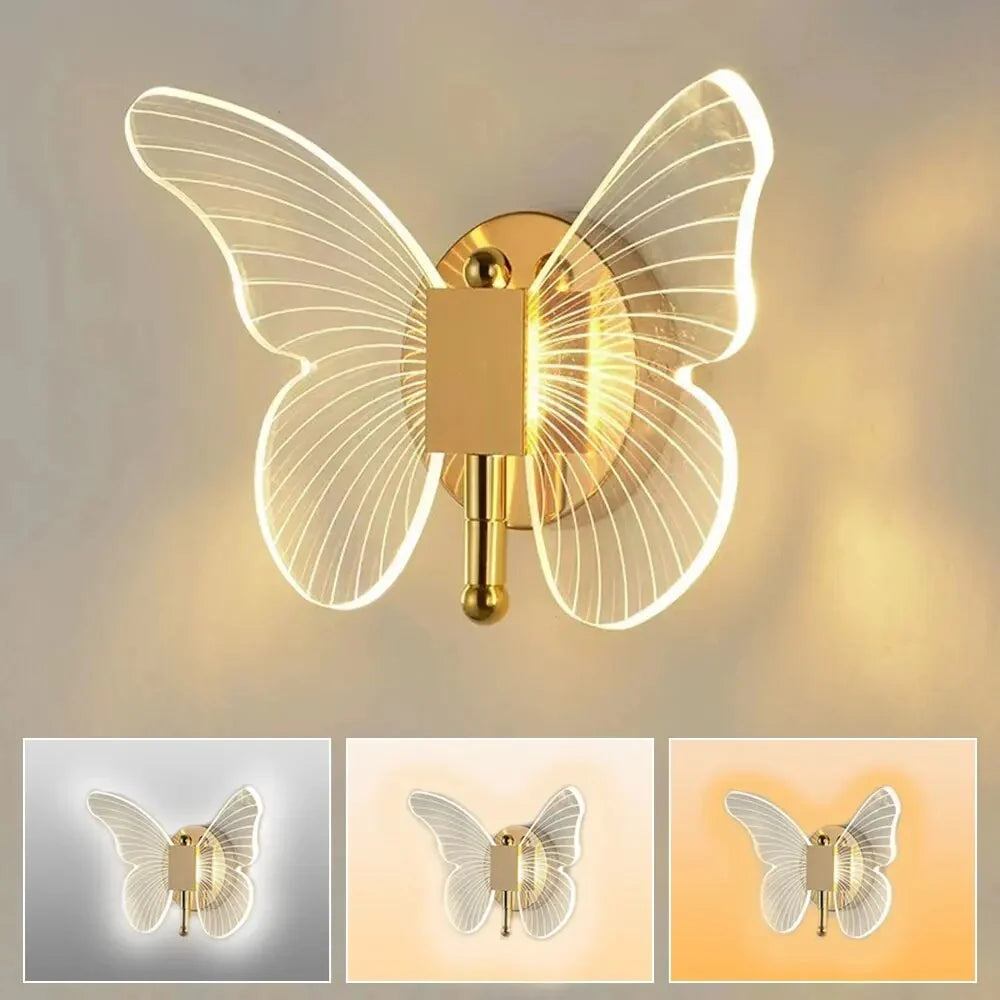 Wall Light | Butterfly Design & Energy-Efficient LED | 18 x 20 cm