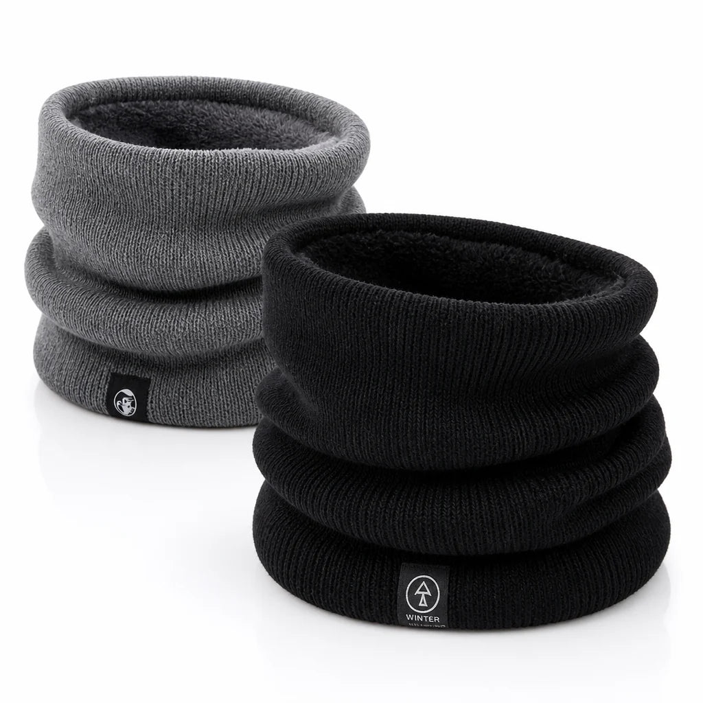 Neck Warmer | Knitted Fleece-Lined Double Insulation | Set of 2