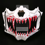 Half-Face Costume Mask | Sculpted Fangs & Adjustable Strap