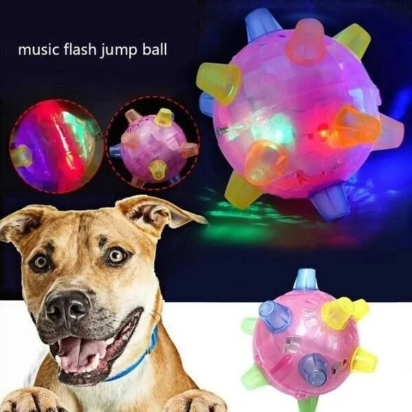Dog Toy | Interactive LED Jumping & Food-Grade Rubber