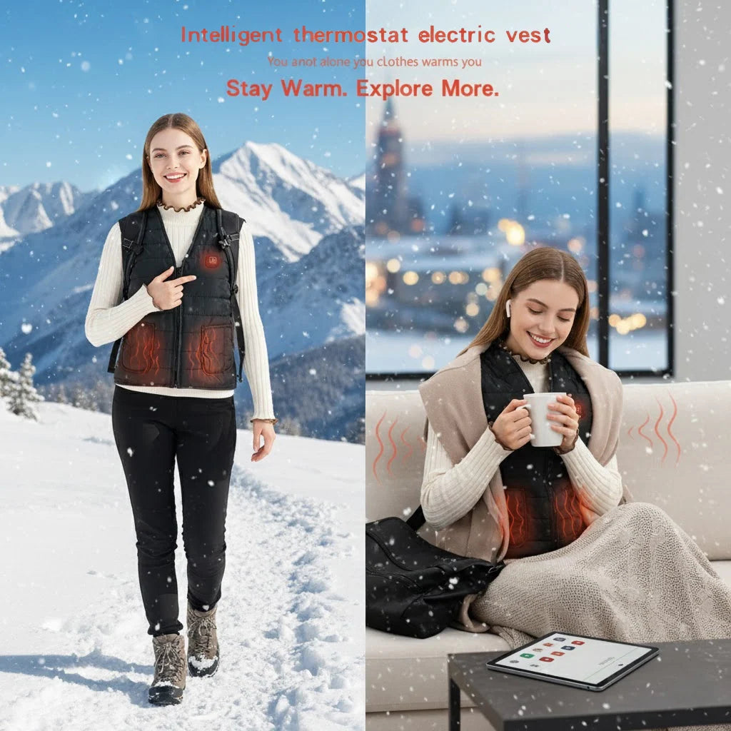 Heated Vest | 9-Zone Heating & Dual Controls | USB Power Bank Compatible