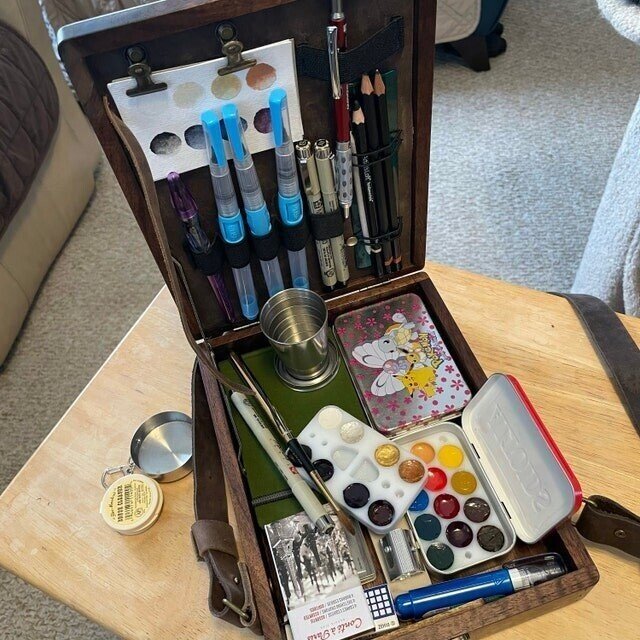 Writers Messenger Box | Walnut Briefcase-Style & Pen Loops | A5
