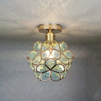 Pendant Lamp | Floral Petal Design & Glass & Metal | 30 cm Diameter