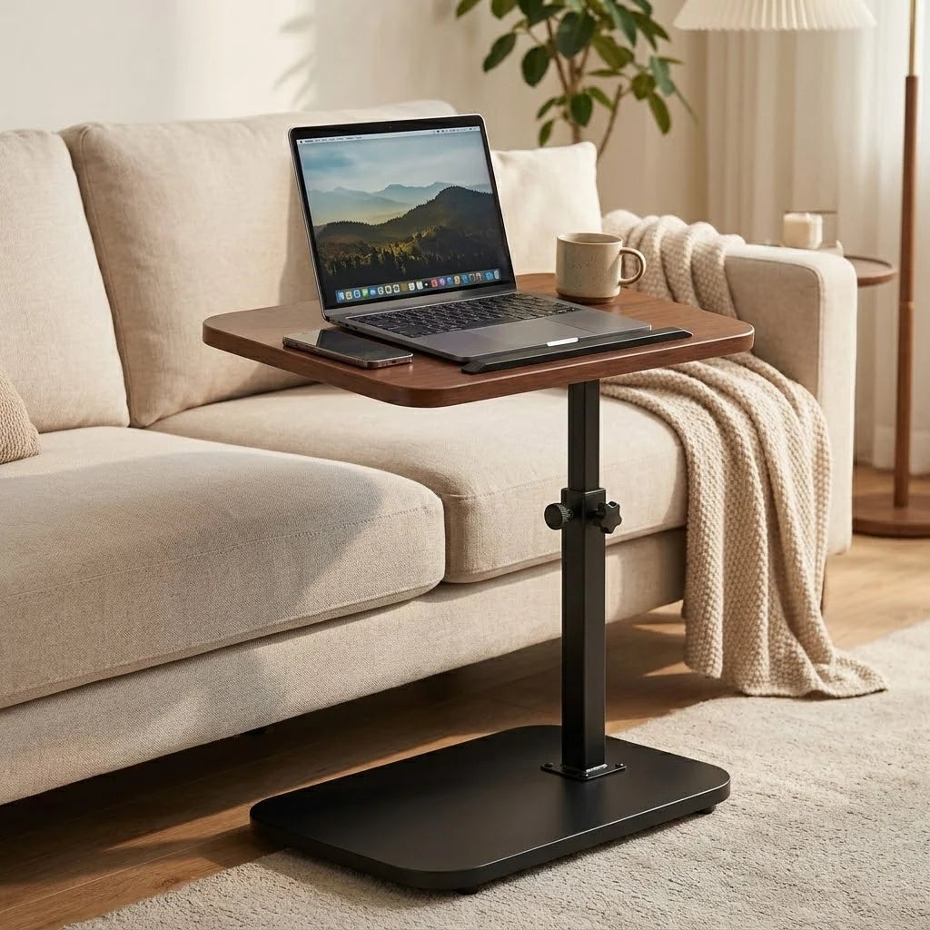 C-Shaped Laptop Table | Height-Adjustable & 360° Swivel | Tilting Tabletop