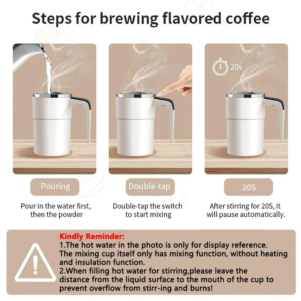Self-Stirring Travel Mug | Magnetic Mixer & Digital Temperature Display | 13 Oz