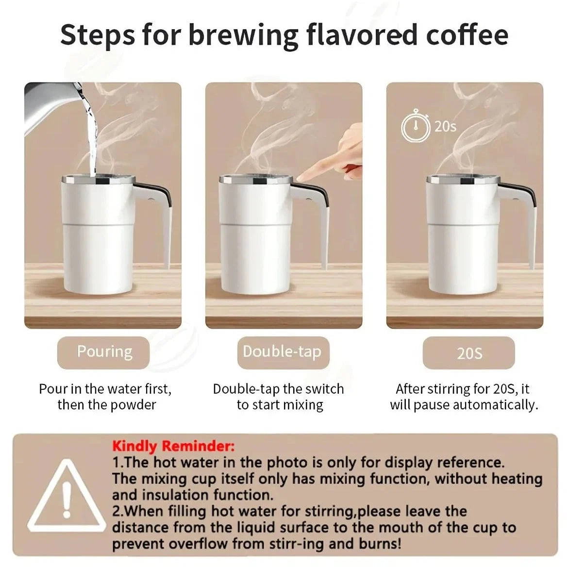 Self-Stirring Travel Mug | Magnetic Mixer & Digital Temperature Display | 13 Oz