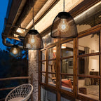 Bell Lantern | Solar Handwoven Rattan & Weatherproof