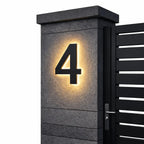 House Number Sign | Warm White LED Backlighting & IP68 Waterproof