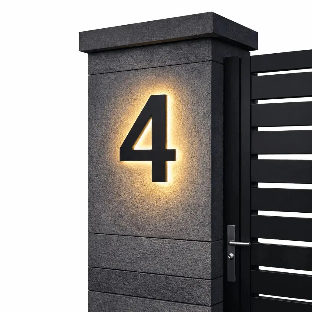 House Number Sign | LED Backlit & IP68 Waterproof | Stainless Steel & Acrylic