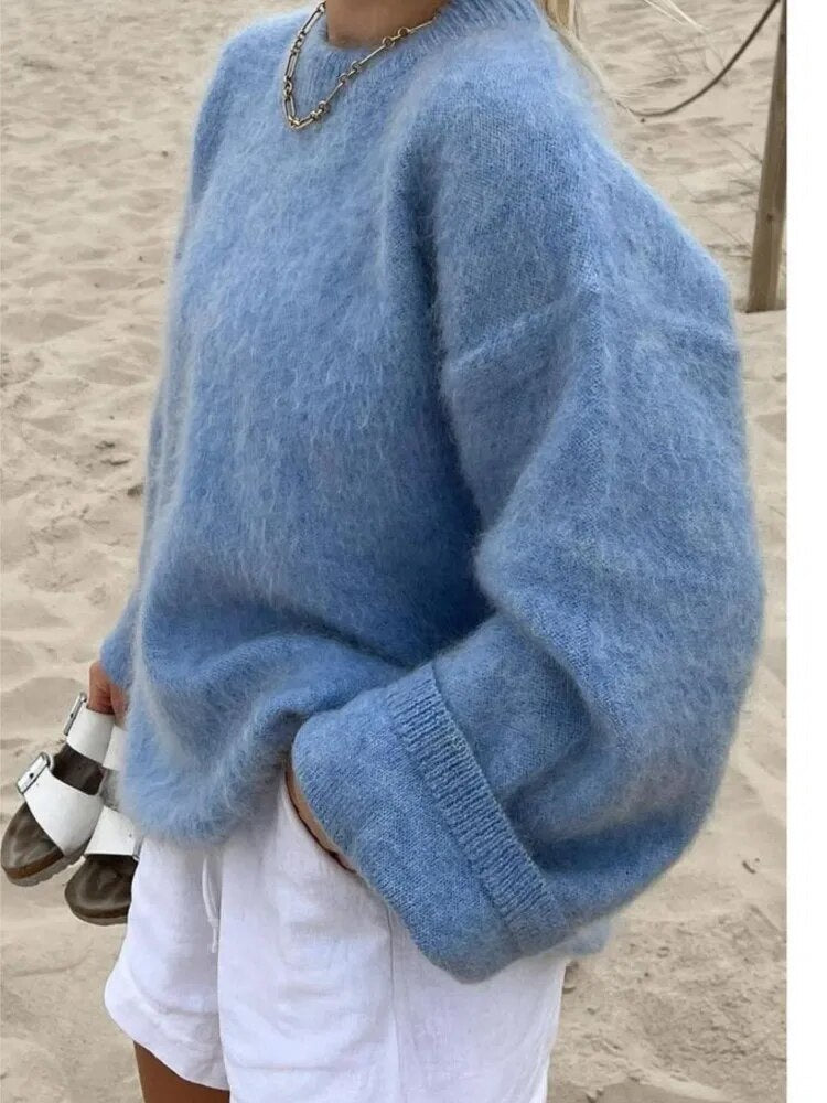 Sweater | Soft Mohair Wool & Polyester Blend | Comfortable Fit