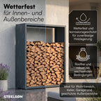 Firewood Rack | Weather-Resistant Galvanized Steel | Adjustable Feet