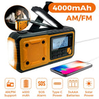 Emergency Radio | Solar & Hand Crank Powered | Weather Alerts & Phone Charging