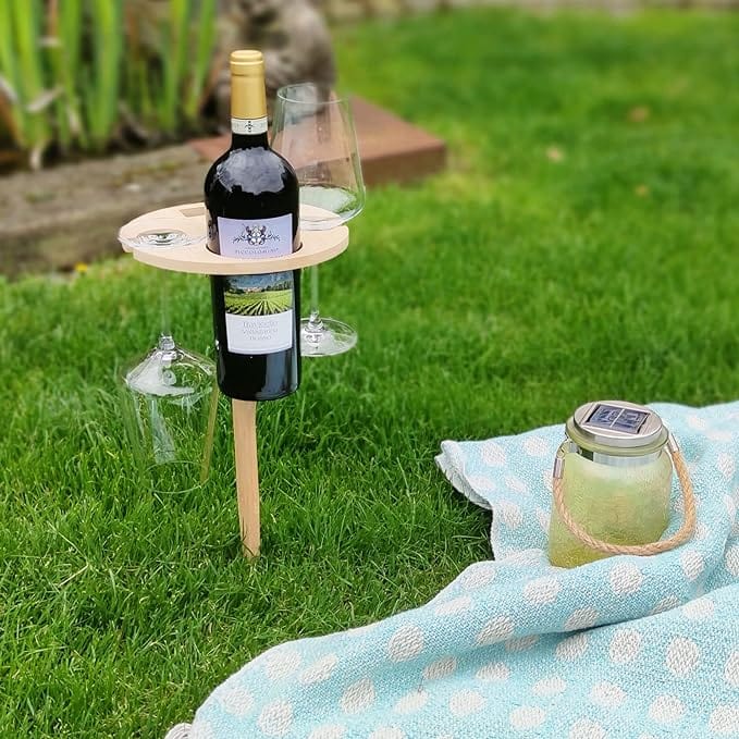 Picnic Table | Foldable Birch Wood & Wine Holder