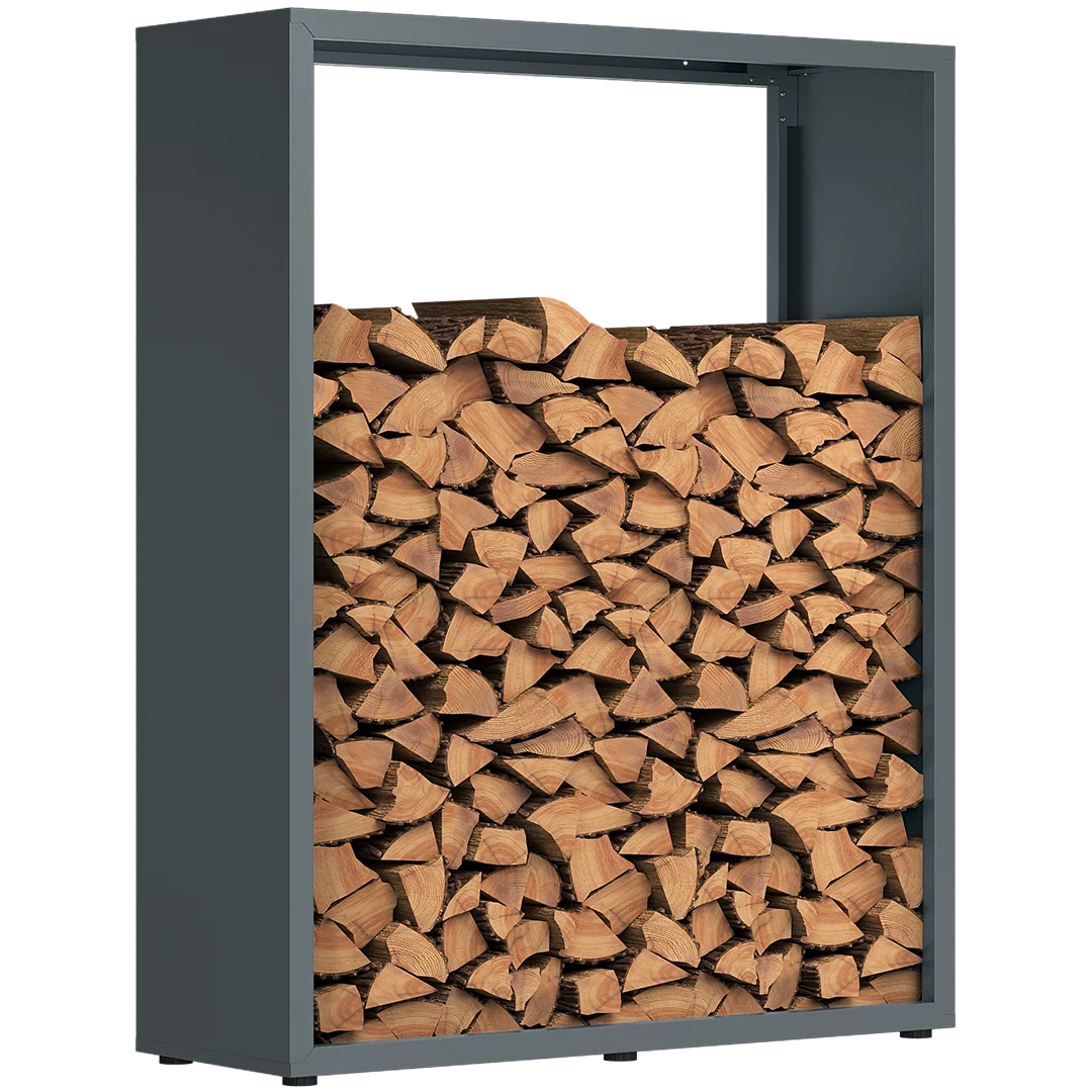 Firewood Rack | Weather-Resistant Galvanized Steel | Adjustable Feet