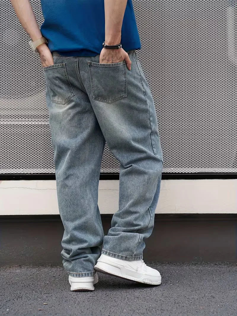 Men’s Jeans | Loose Fit & Wide Leg | Vintage Blue Wash