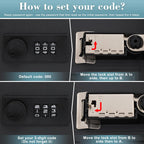 Key Cabinet | Wall-Mounted Iron With 3-Digit Combination Lock | 20 Hooks