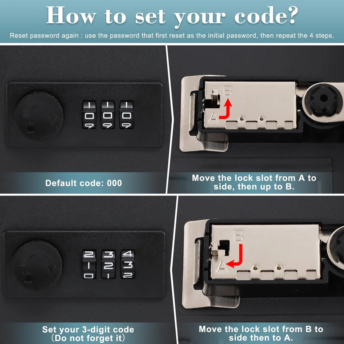 Key Cabinet | Wall-Mounted Iron With 3-Digit Combination Lock | 20 Hooks