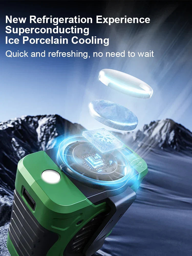 Clip-On Fan | 8000mAh Battery & Ice Ceramic Cooling | Hip, Neck & Handheld
