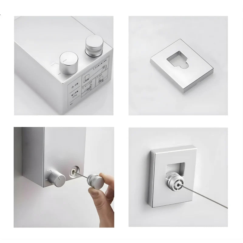 Clothesline | Wall-Mounted Retractable Nylon Cord | 4.2 m