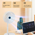 Table Fan | Foldable Telescopic & USB-C Rechargeable | Smartphone Holder