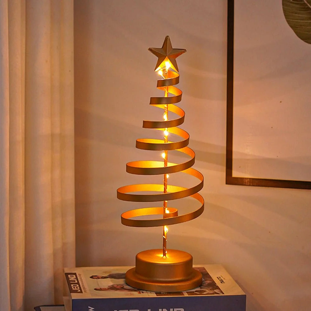 LED Christmas Tree | Spiral Design & Star Top | 33 cm