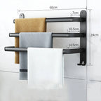 Towel Rack | 3-Tier Wall-Mounted Aluminum & Rust-Resistant