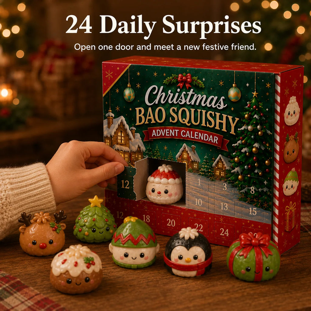 Advent Calendar | Soft Bao-Shaped Squishy Figures | 24-Day Christmas Countdown