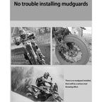 Rear Mudguard | CNC-Machined Bracket, Carbon-Fiber Look & Integrated Reflector | Multi-Model Fit