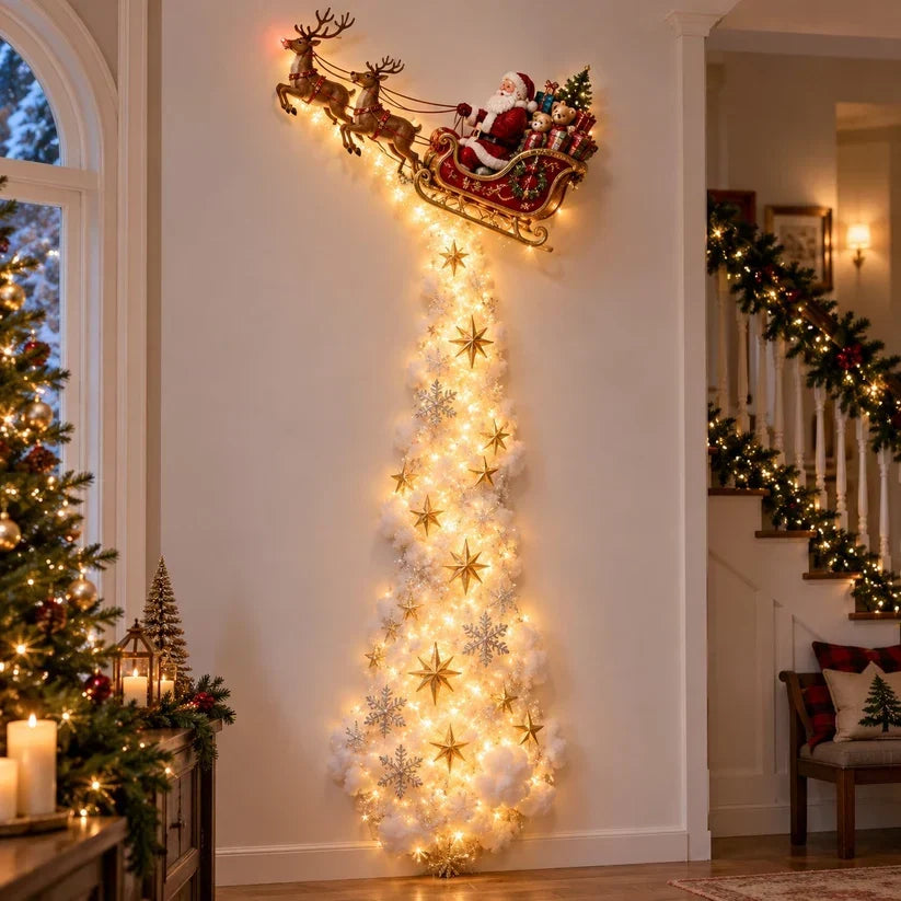 Christmas Wall Decoration | Cascading Design & Warm Lights