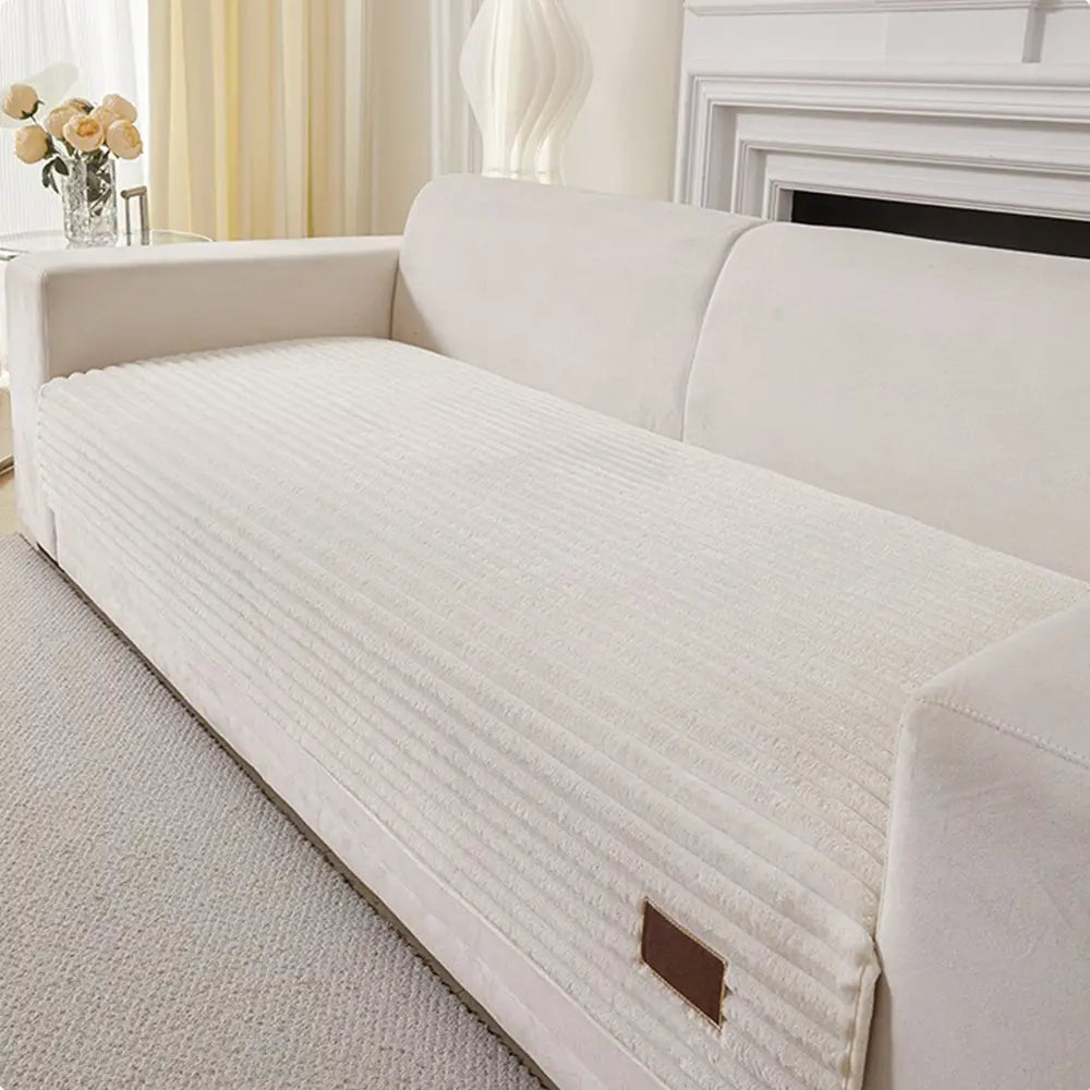 Sofa Cover | Plush Striped & Non-Slip | Machine Washable