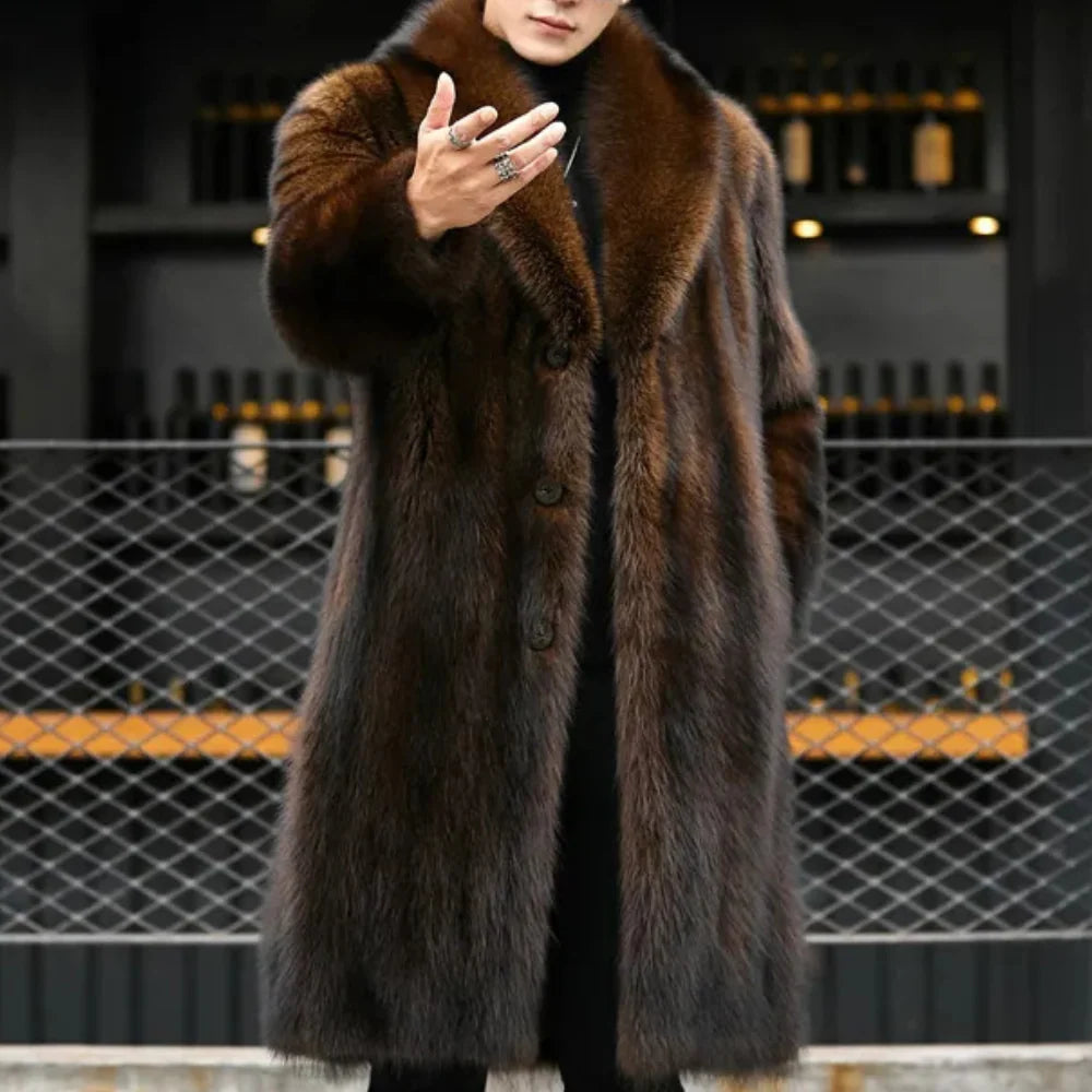 Men’s Overcoat | Warm Classic Fit & Button Closure