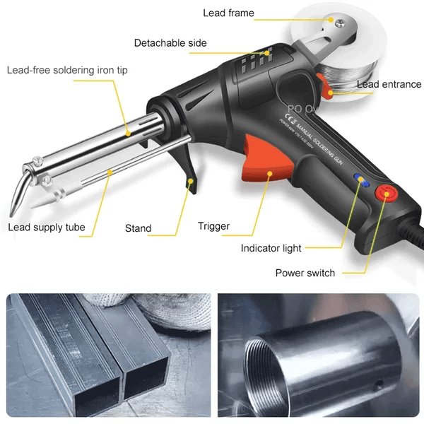 Soldering Gun | Fast-Heating Ceramic Core | 20-Second Warm-Up